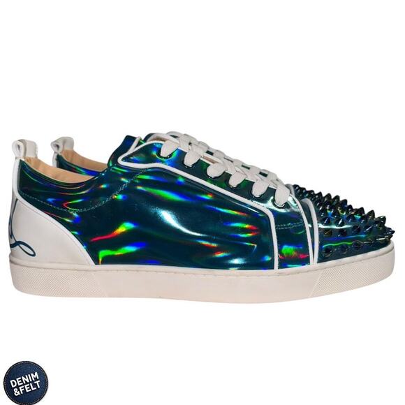 Christian Louboutin Louis Junior Spikes Iridescent Low Top Sneakers Men’s 13 NEW - Picture 7 of 15